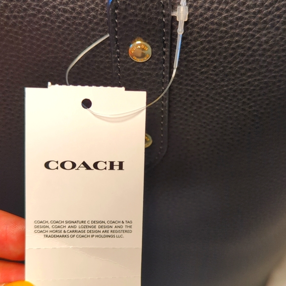 Coach Black Leather Town Tote NWT - Picture 10 of 11